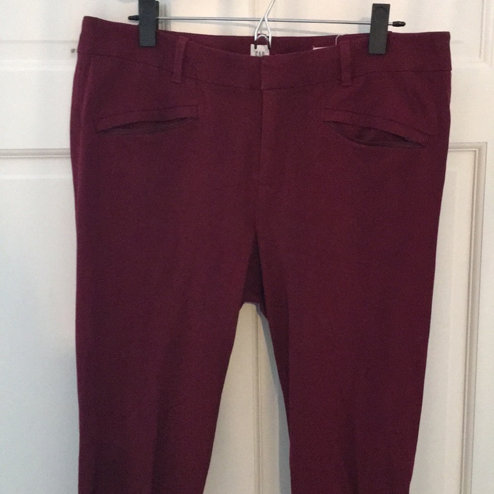 Curvy Skinny Ankle Red Dress Pants